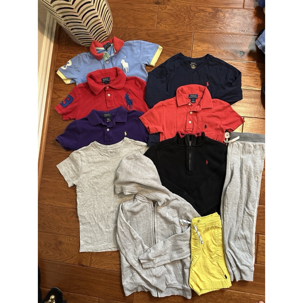 Polo Ralph Lauren Boys Size 5T 6T Clothing Lot Bundle 10 Pcs Hoodie Joggers Polo